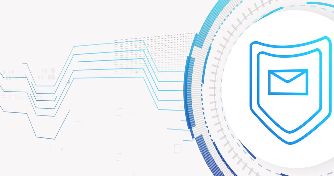 Digital Cybersecurity Shield with Email Icon