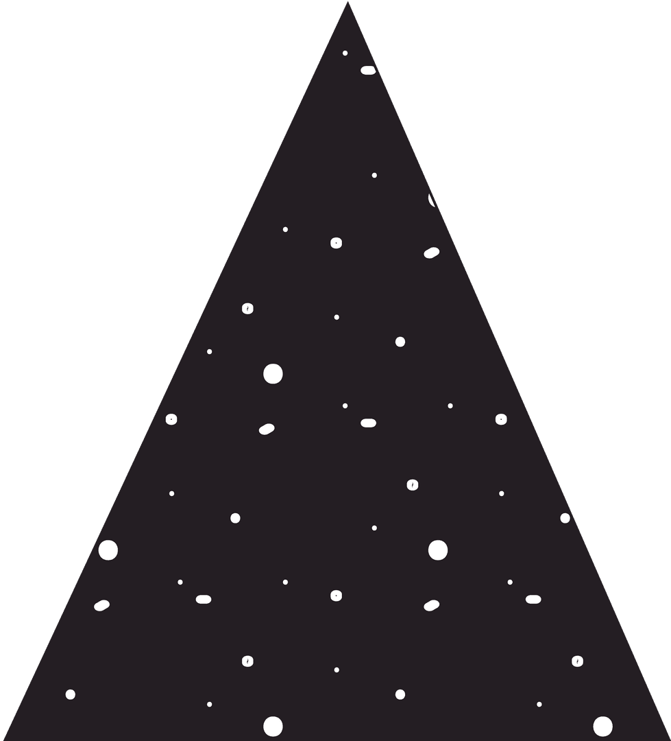 Transparent Black Christmas Tree with White Dots Design