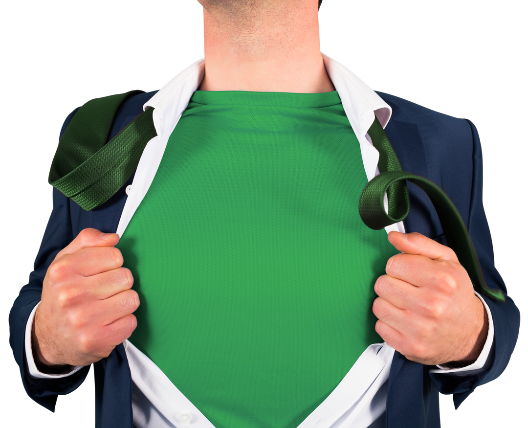 Businessman Opening Shirt like Superhero on Transparent Background - Download Free Stock Images Pikwizard.com