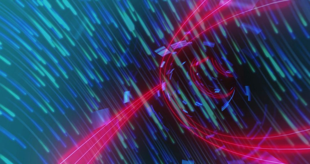 Futuristic Light Streaks in Circular Tunnel Animation Concept