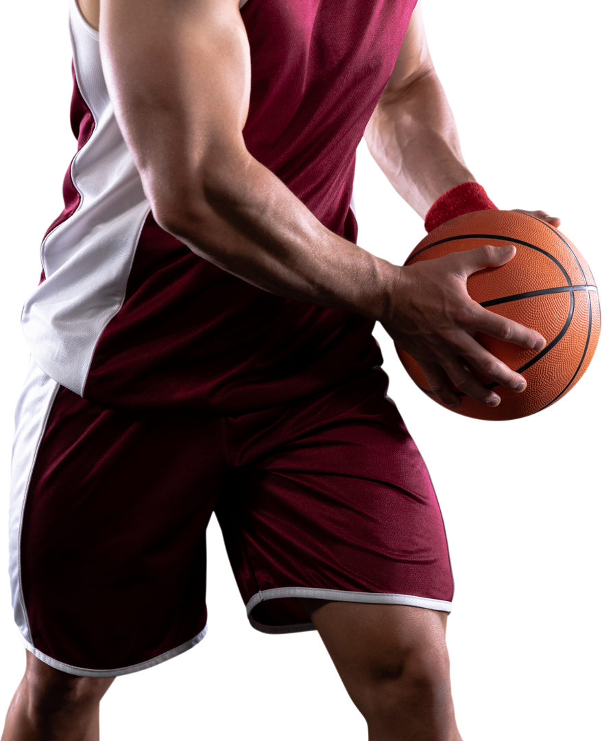 Transparent View Strong Male Basketball Player Gripping Basketball - Download Free Stock Images Pikwizard.com