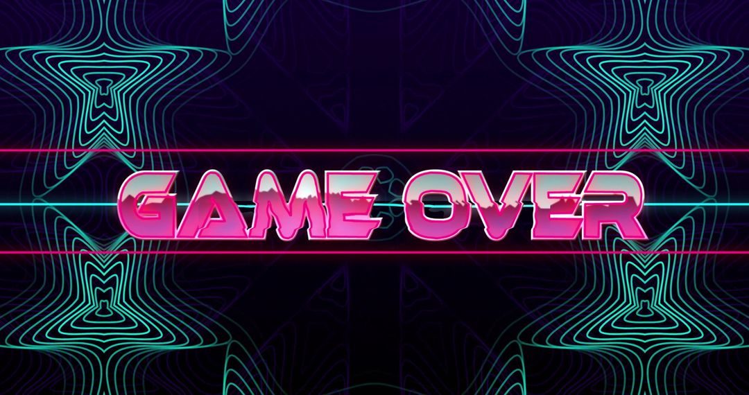 Futuristic Retro Style Game Over Neon Sign