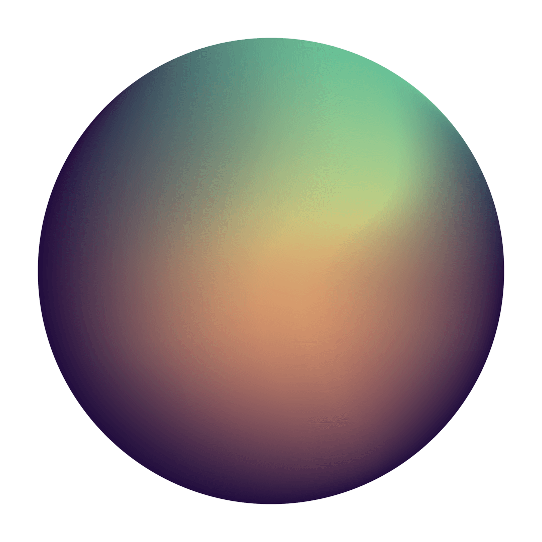 Colorful Abstract Gradient Sphere on Transparent Background