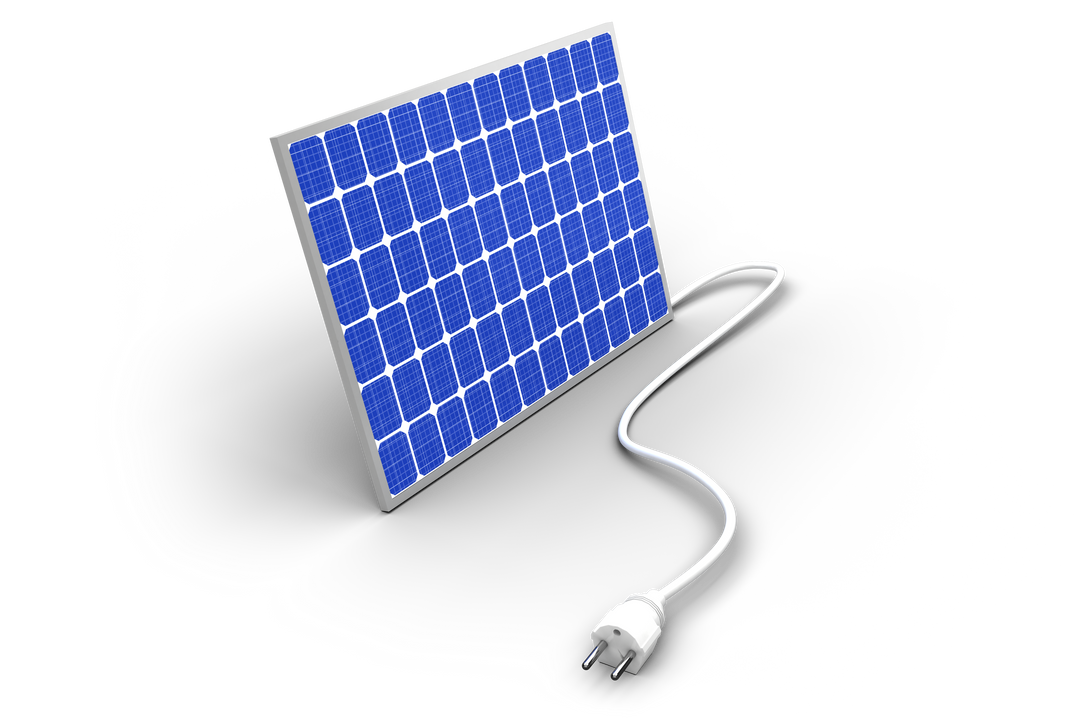 3D Rendered Solar Panel with Cable on Transparent Background - Download Free Stock Images Pikwizard.com