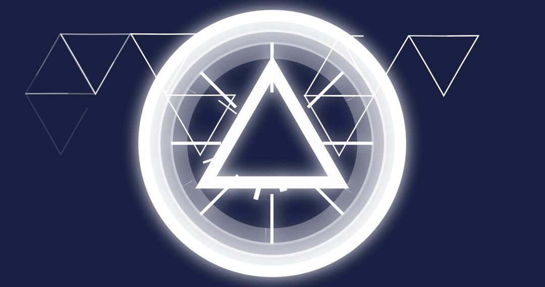 Futuristic Glowing Triangle in Minimalistic Abstract Art