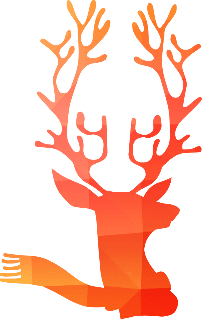 Transparent Geometric Reindeer Illustration with Gradient Colors