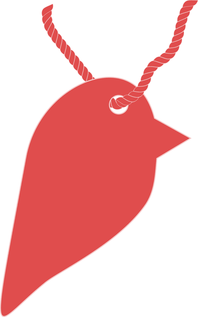 Red Gift Label on Transparent Background for Celebrations