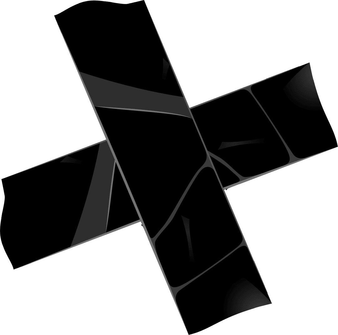 Black Transparent X-Shaped Ribbon with Gradient Design