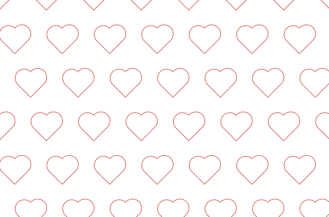 Seamless Red Heart Pattern on Transparent Background for Romantic Designs