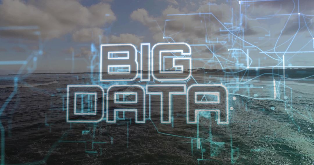 Futuristic Big Data Concept with Ocean and Network Overlay