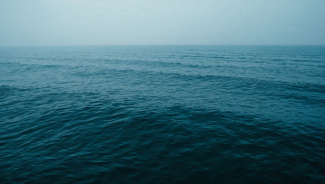 Vast Ocean Horizon with Gentle Ripples Under Muted Sky