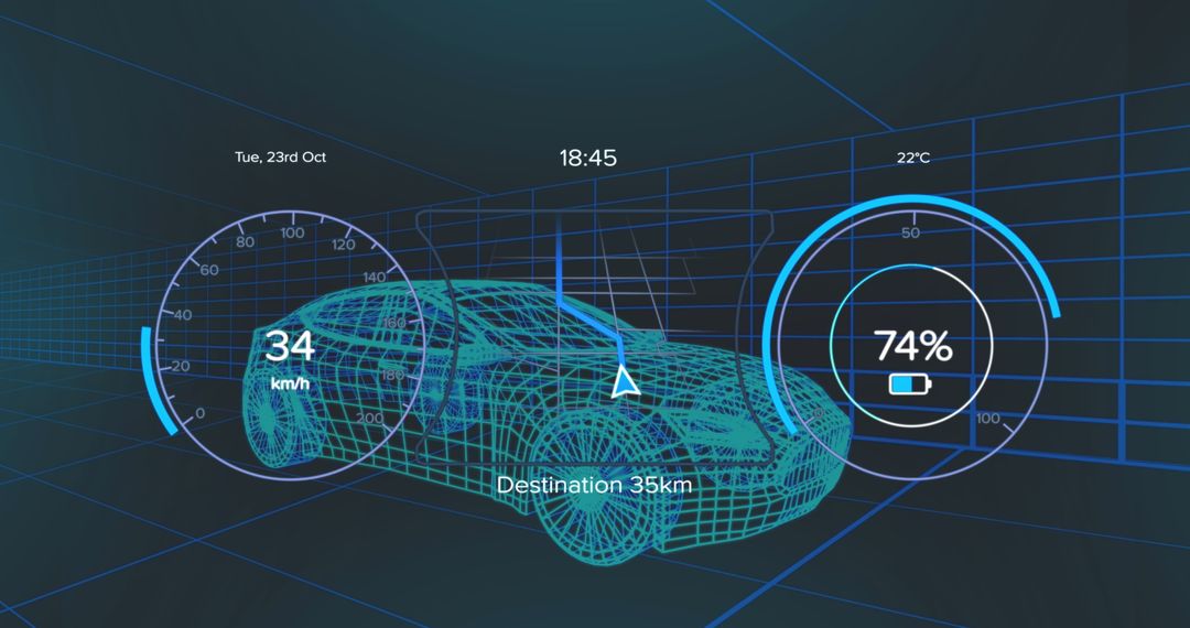 Cutting-edge Car Dashboard Interface with Data Visualization - Free Images, Stock Photos and Pictures on Pikwizard.com