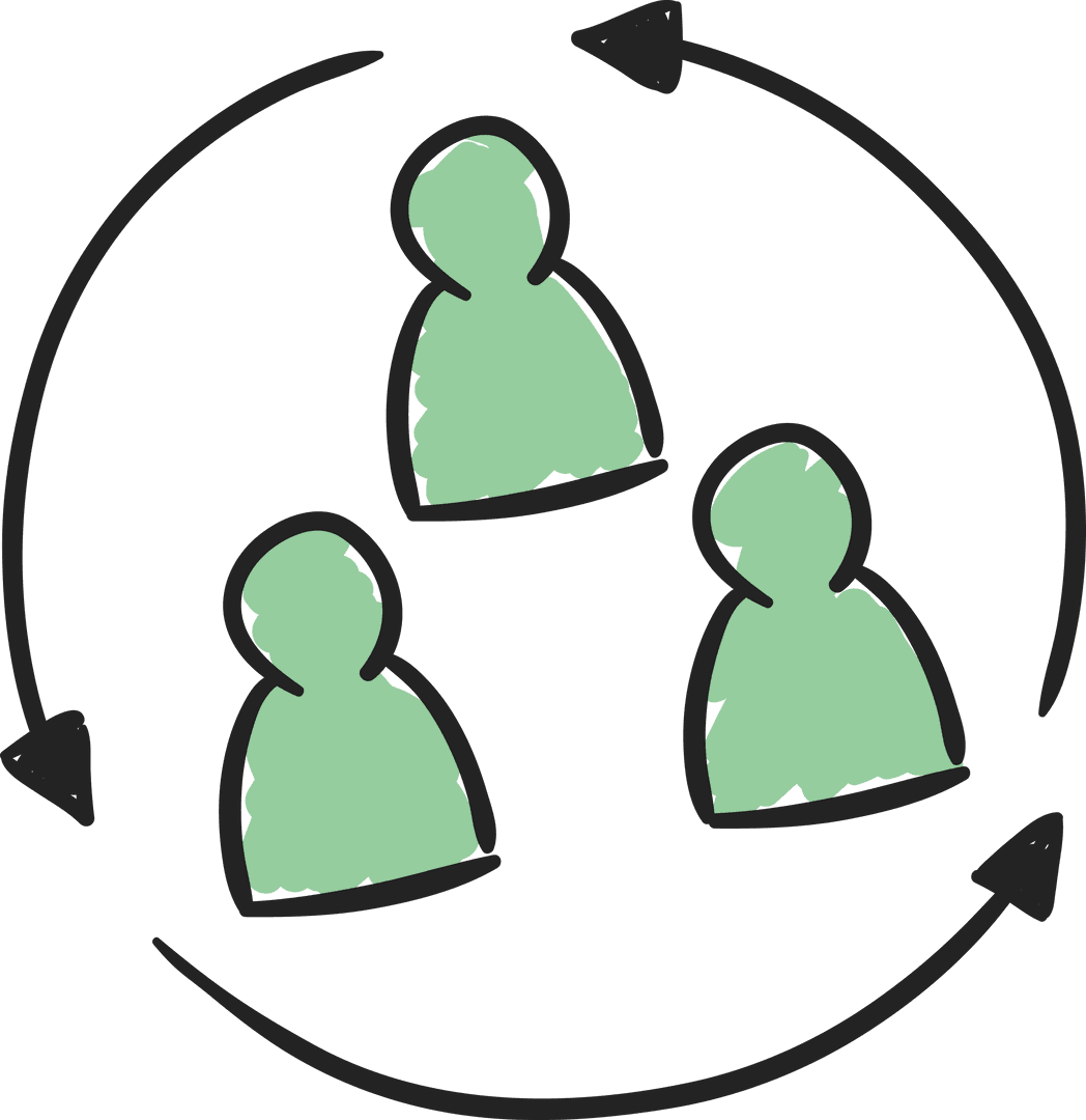 Transparent Business Teamwork Icon with Arrows