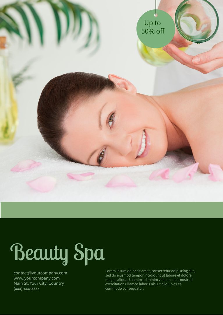 Relaxing Spa Experience with Highlighted Discount Offer - Download Free Stock Templates Pikwizard.com