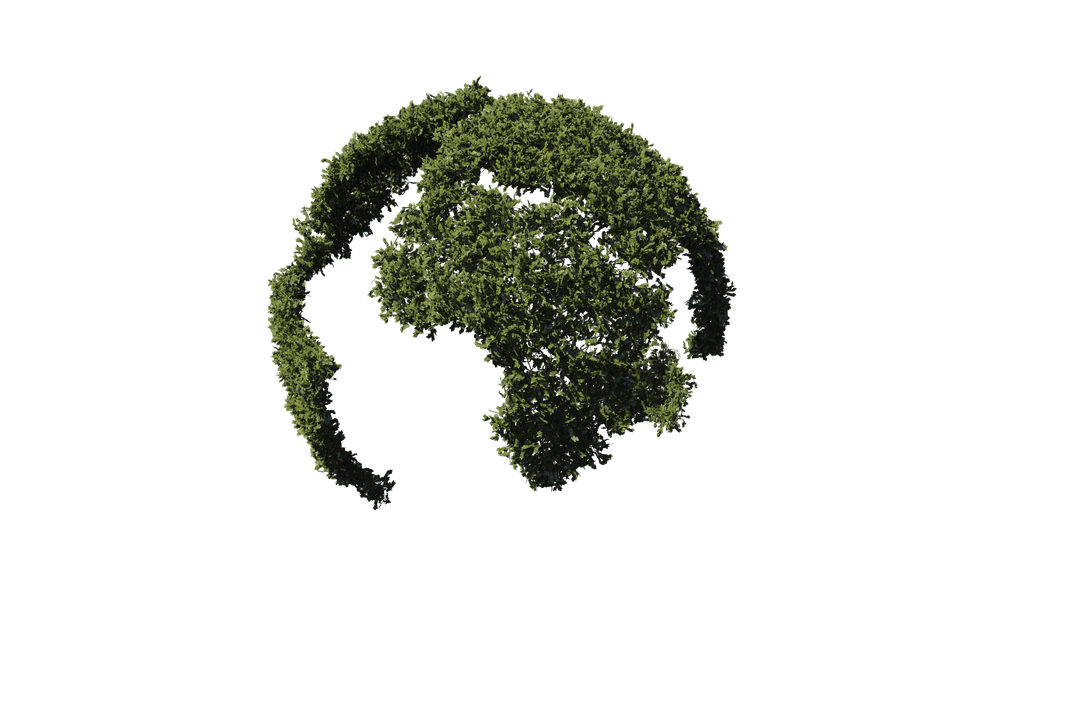 Eco Friendly Earth with Grass Texture on Transparent Background