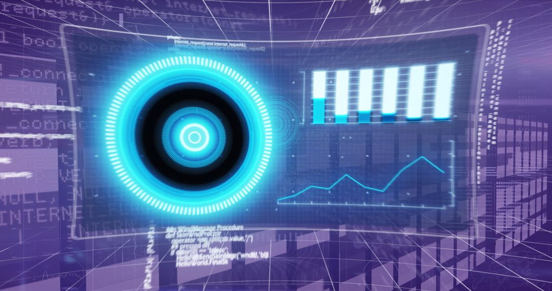 Futuristic Digital Interface Scanning Data Graphs