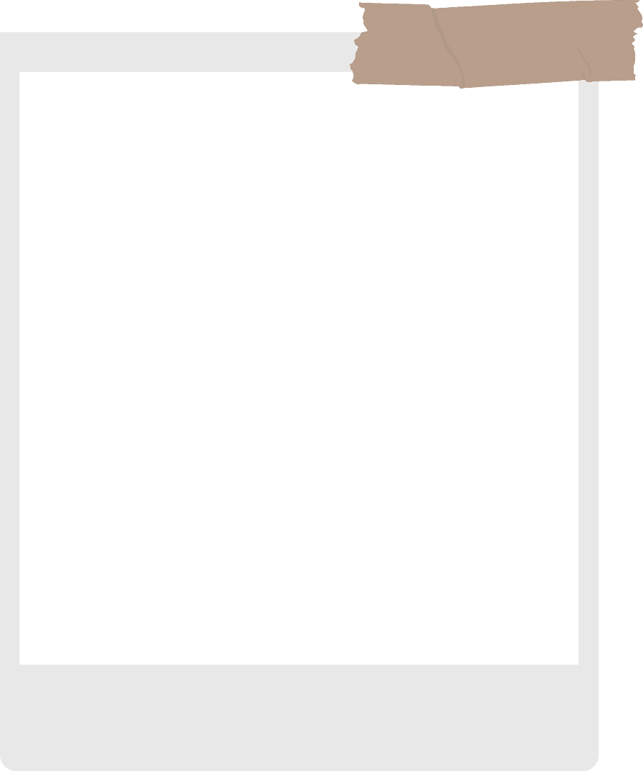 Transparent Instant Film Frame with Brown Tape Overlay