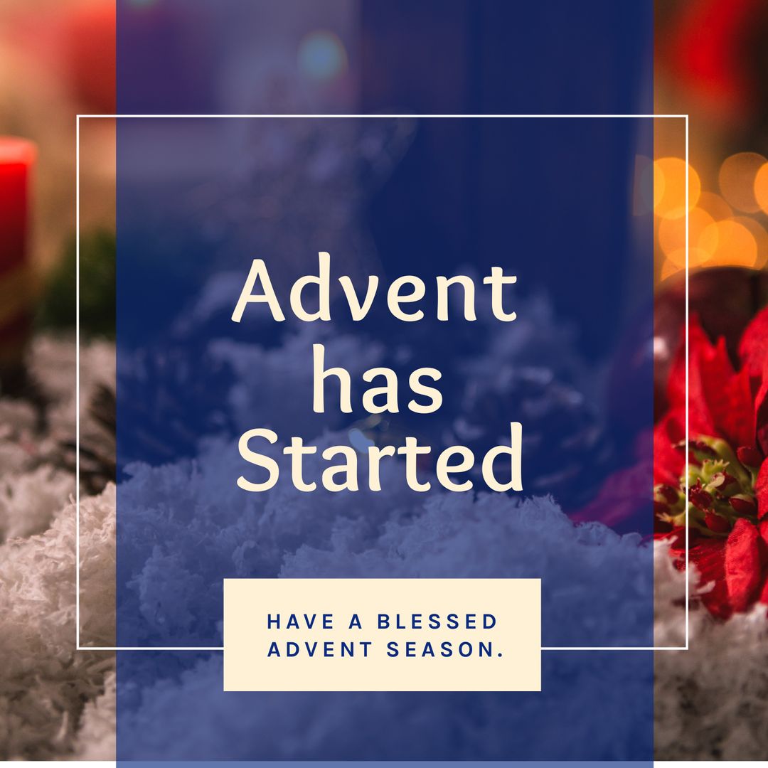 Advent Greeting with Holiday Decorations and Message