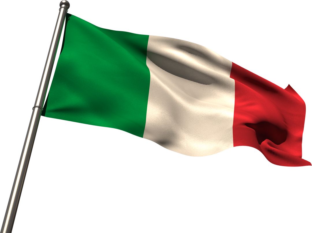 Transparent Italian Flag Waving on Metal Pole - Download Free Stock Images Pikwizard.com