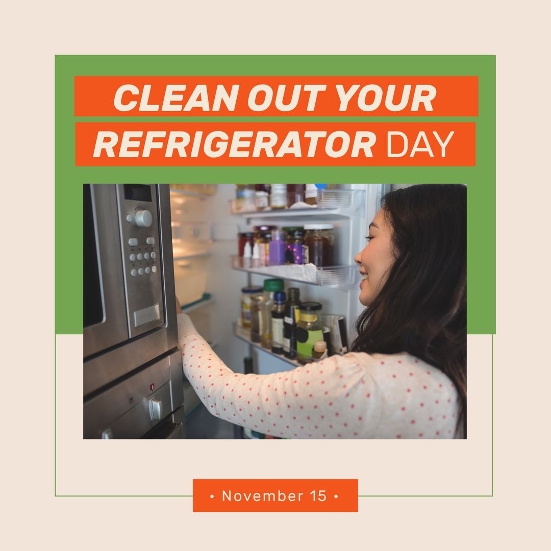 Clean Out Your Refrigerator Day with Smiling Woman