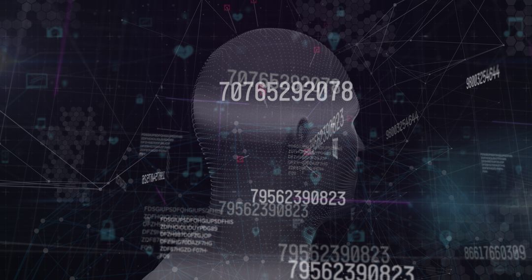 Futuristic 3D Human Model with Digital Overlay