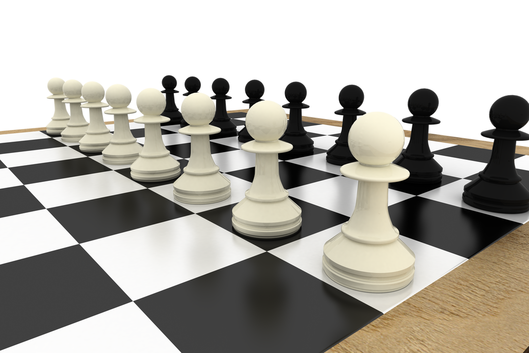 Chess Pawns Lined Up for Strategic Match on Transparent Background - Download Free Stock Images Pikwizard.com