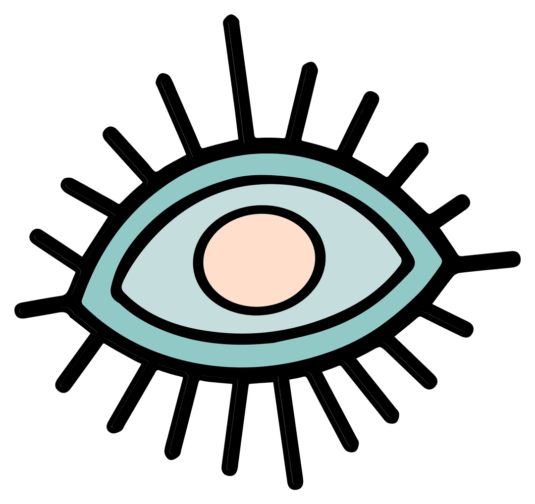 Modern Abstract Eye Icon on Transparent Background
