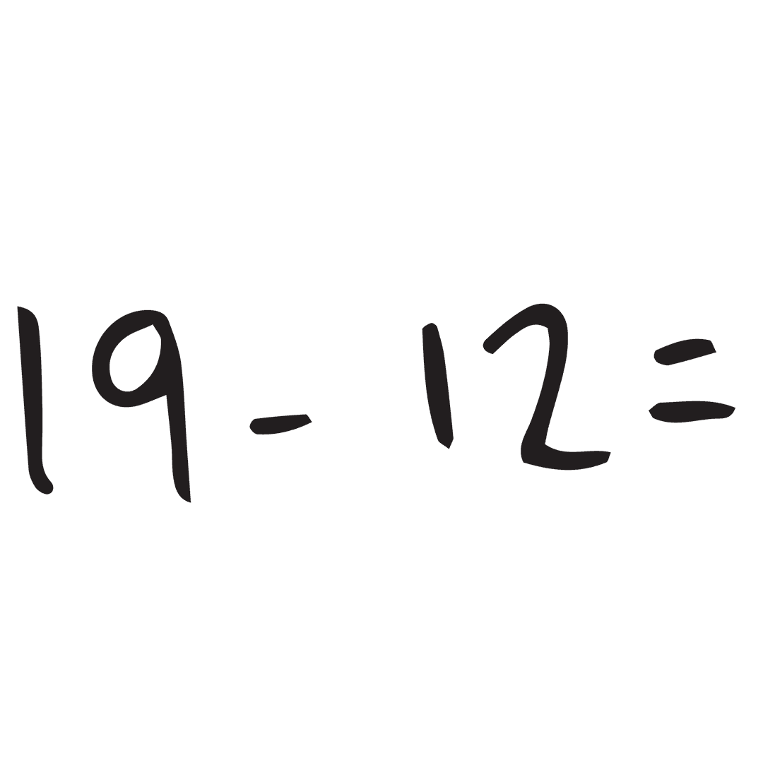 Simple Math Subtraction Illustration Transparent Background