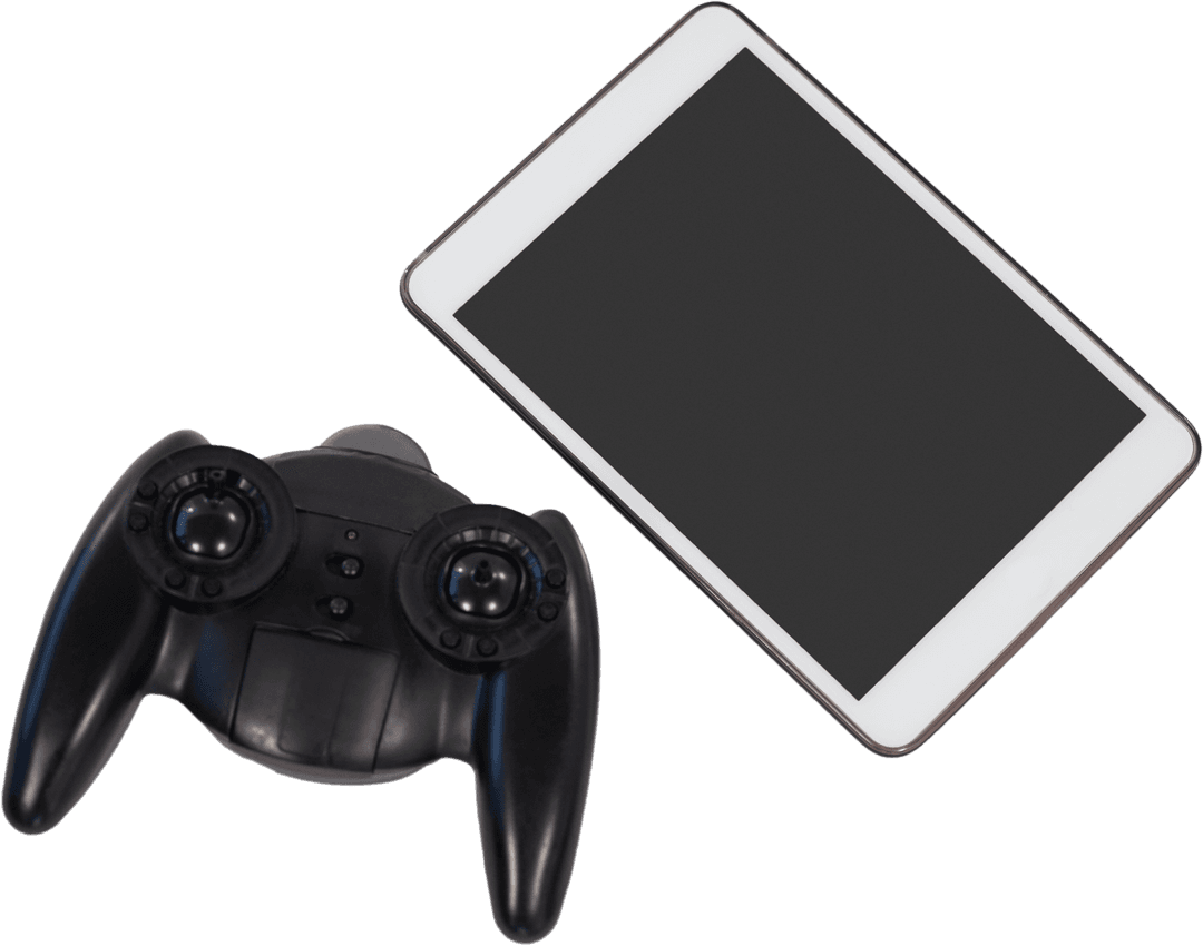 Transparent Mobile Gaming Tablet and Black Controller Combo