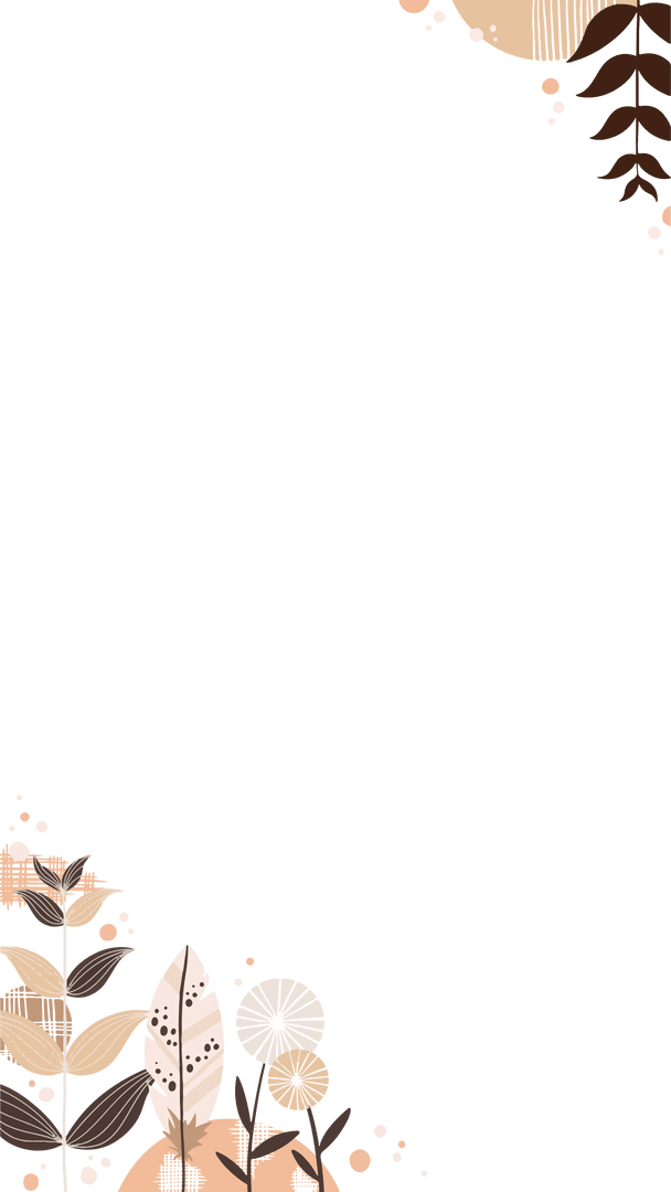 Elegant Botanical Frame with Leaf Motifs and Transparent Center