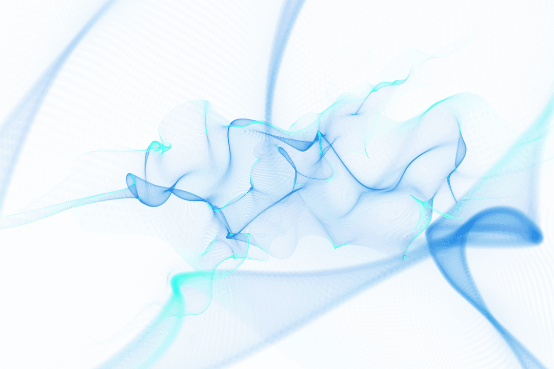 Vivid Blue Smoke Waves on Transparent Background