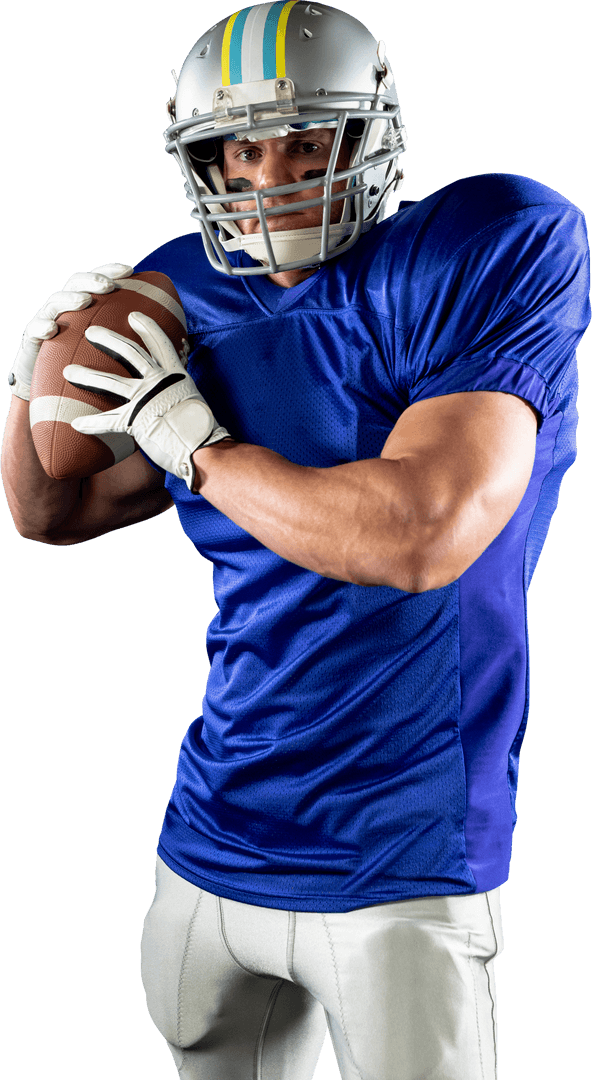 Transparent American Football Player Preparing to Throw Ball