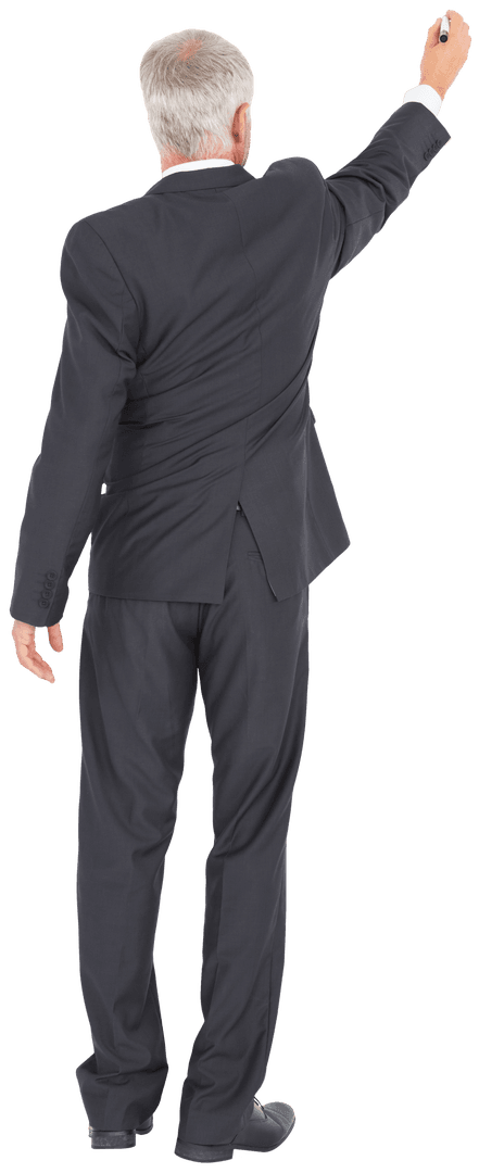 Transparent Businessman Writing on Whiteboard