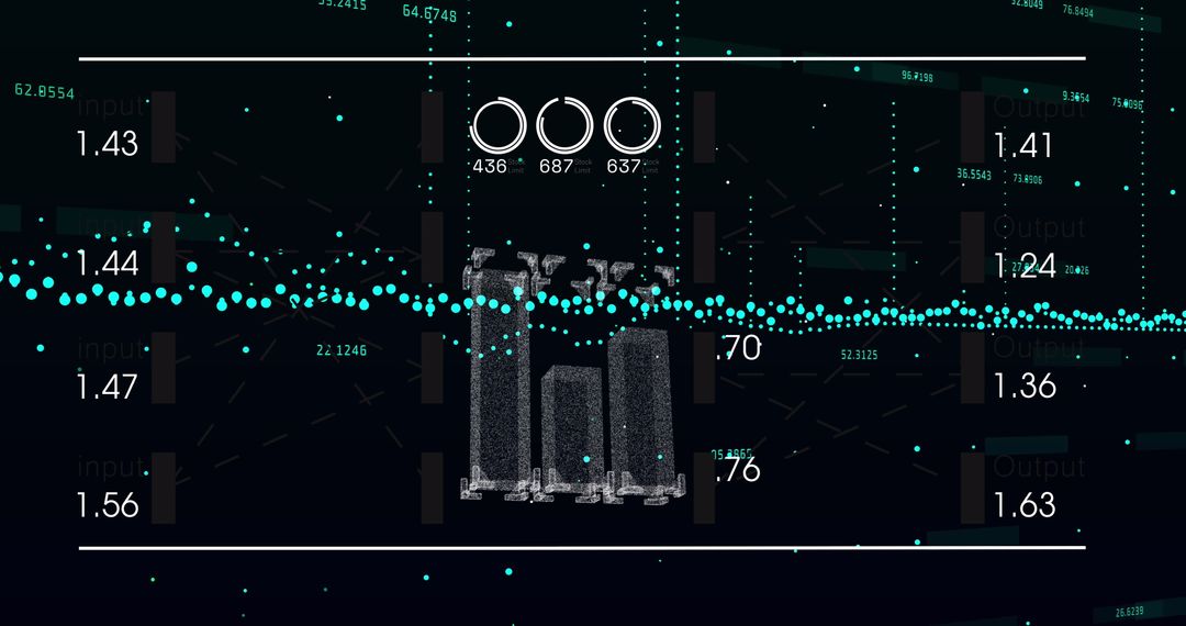 Digital Financial Data Analysis Interface with Graphics