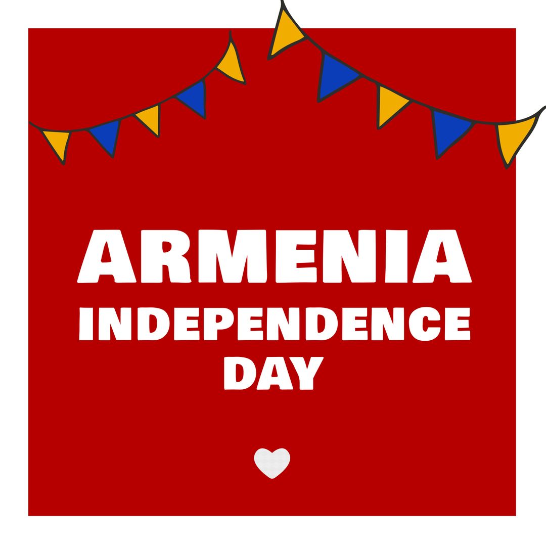 Armenia Independence Day Celebration Poster Design with Buntings