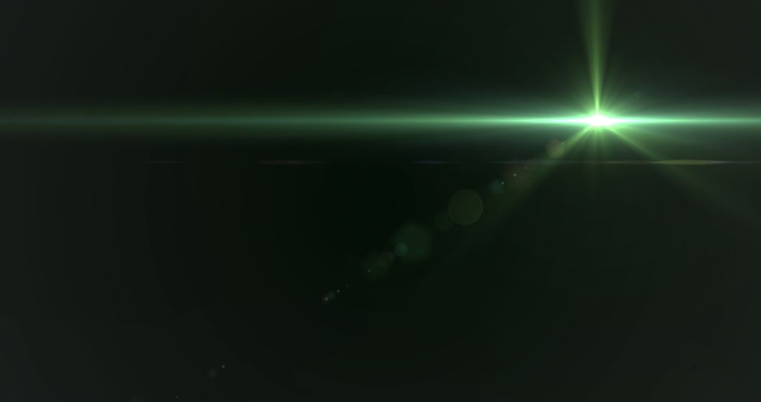Mystical Green Light Beam with Dynamic Lens Flare