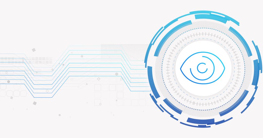 Abstract Eye and Network Interface on White Background