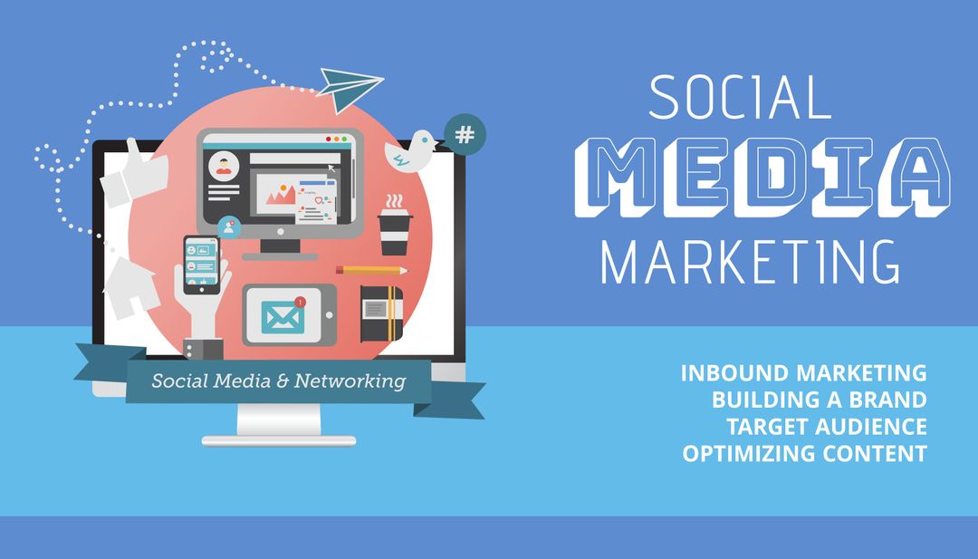 Dynamic Social Media Marketing Concept with Digital Graphics