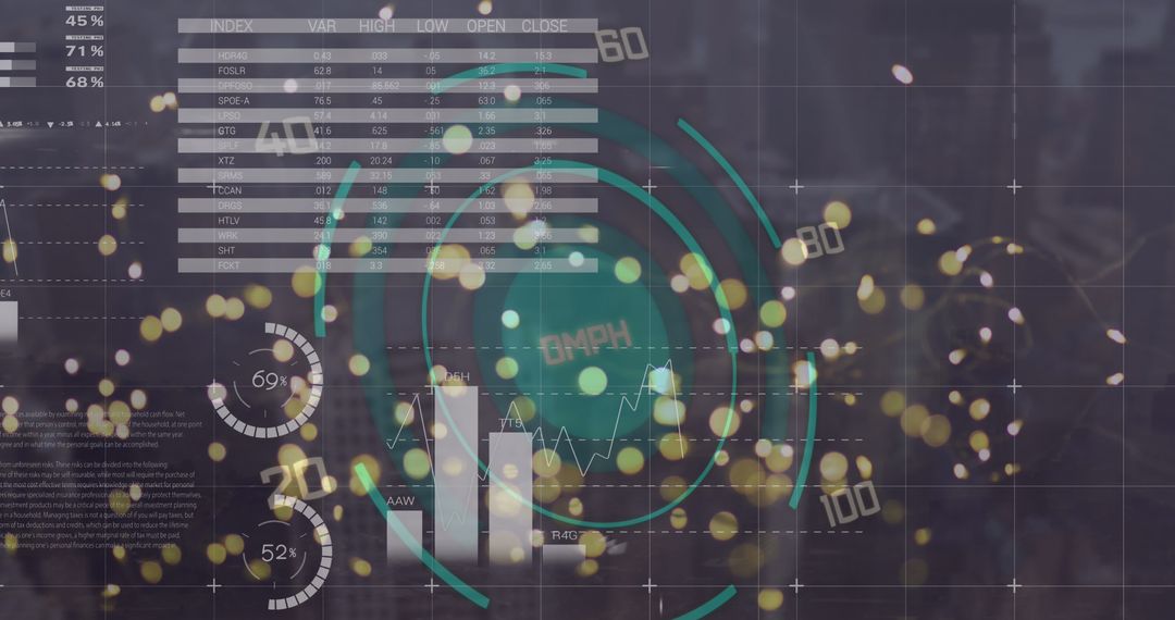Abstract Digital Interface with Data Analytics and Global Metrics