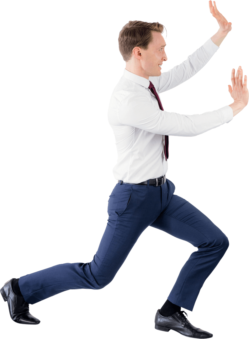 Transparent Businessman Pushing Object with Expression - Download Free Stock Images Pikwizard.com