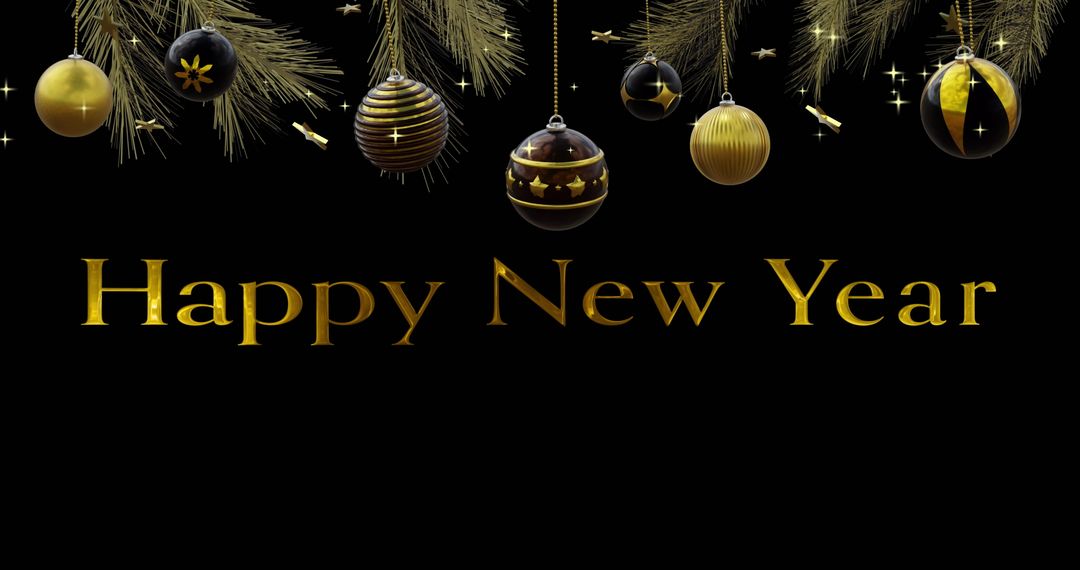 Elegant New Year Celebration Black and Gold Design - Free Images, Stock Photos and Pictures on Pikwizard.com