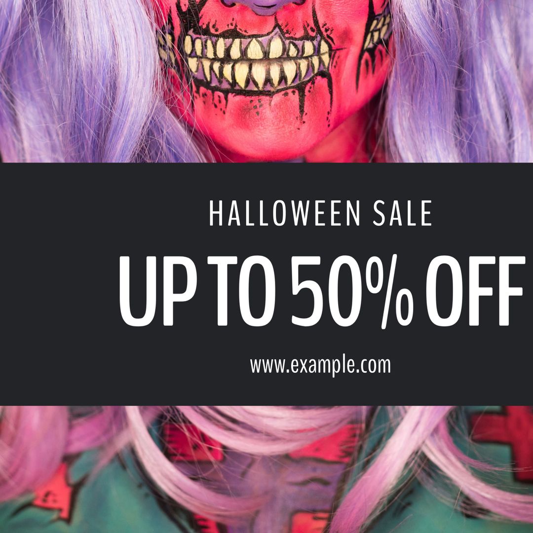 Spooky Halloween Face Paint Sale Promotion Template
