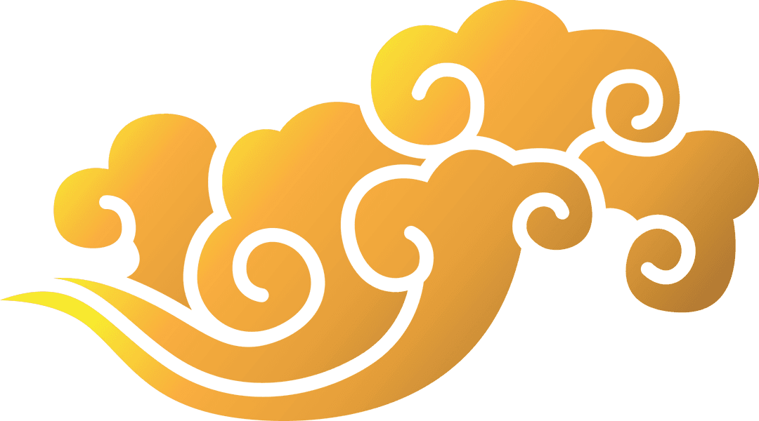 Abstract Yellow Cloud Patterns on Transparent Background