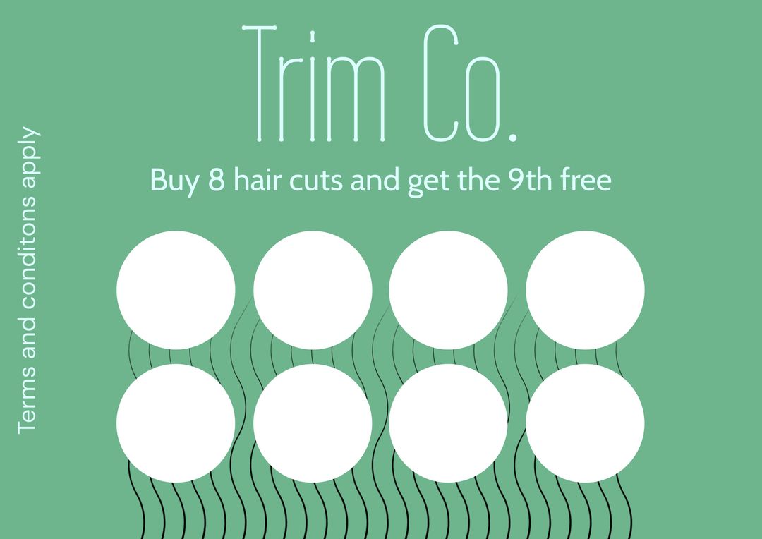 Minimalist Loyalty Card Design for Hair Salon - Download Free Stock Templates Pikwizard.com