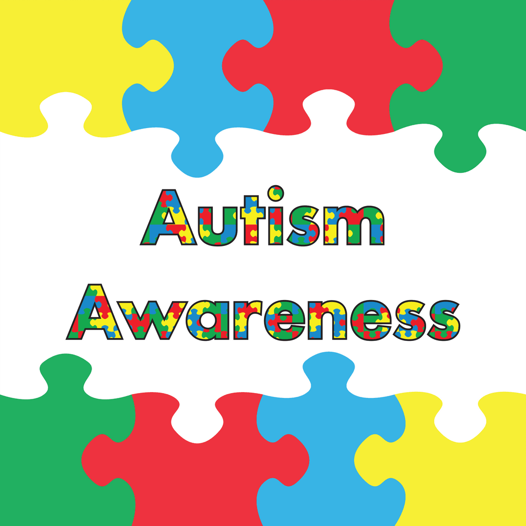 Autism Awareness Puzzle Pieces on Transparent Background