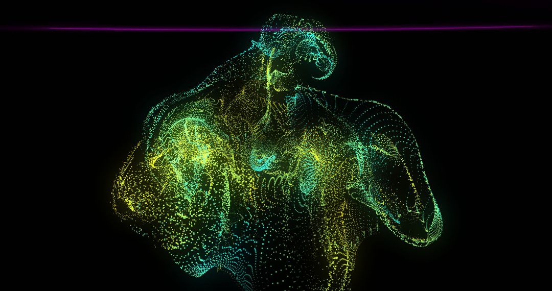 Glowing Abstract Dynamic Shapes on Black Background