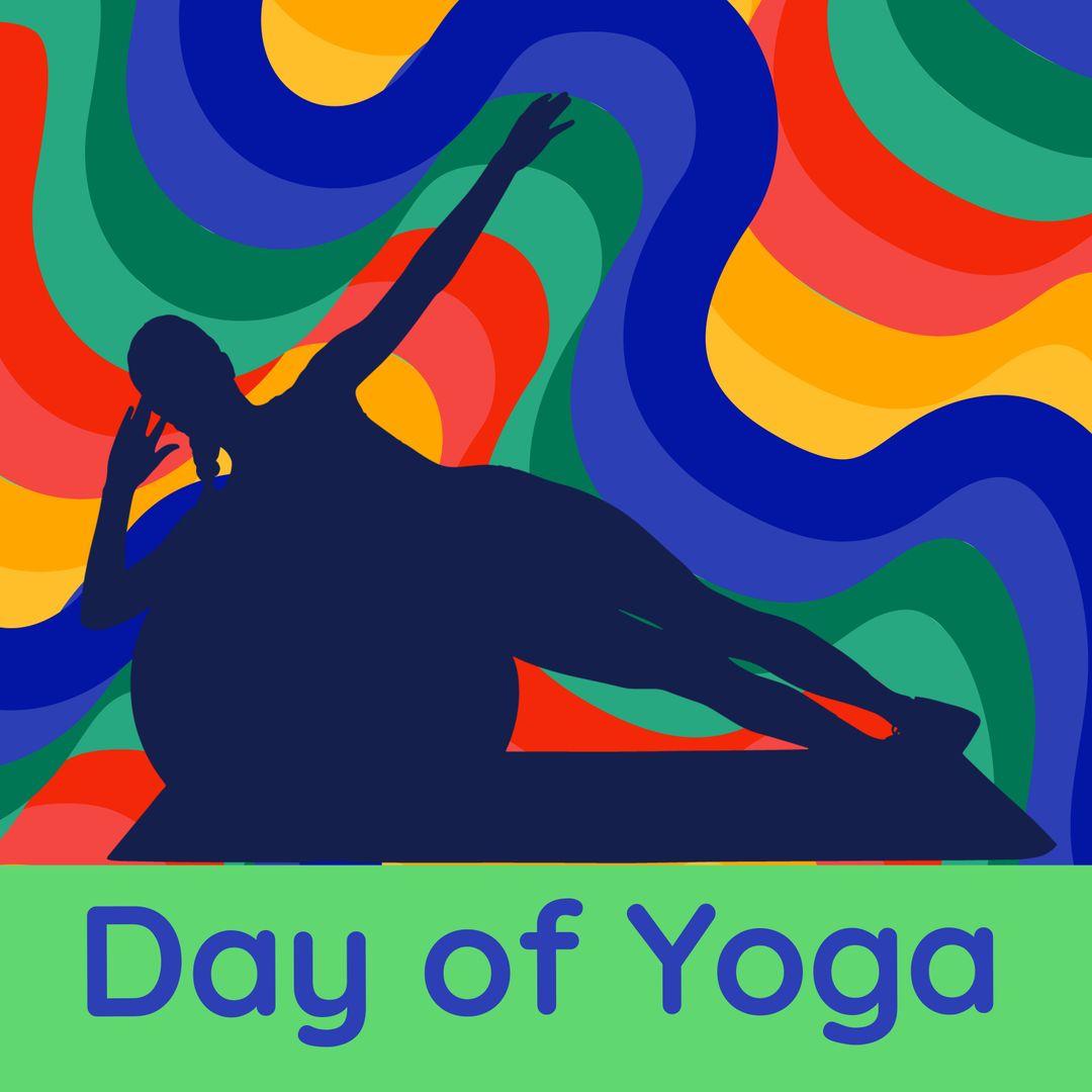 Yoga Day Celebration with Colorful Abstract Art