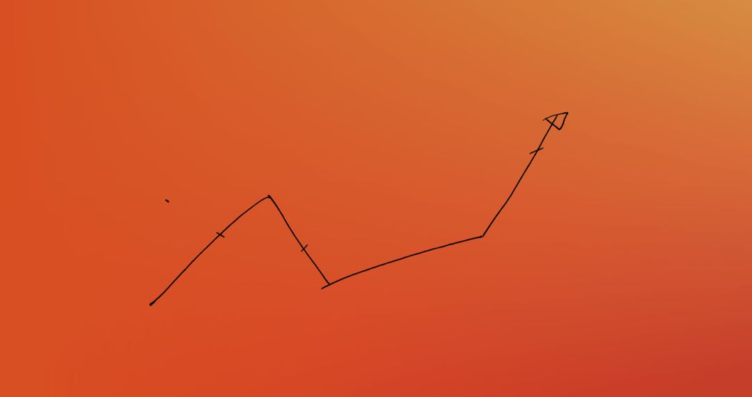 Hand-drawn Arrow on Gradient Background Symbolizing Growth