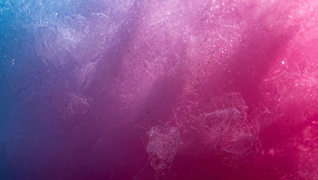 Macro glowing fibrous texture cotton candy gradient with glittering translucent fibers