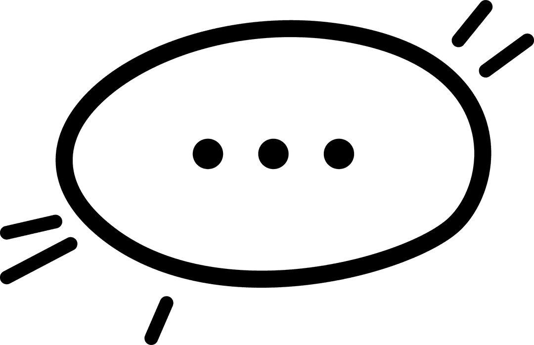 Flat Speech Bubble Icon with Emphasis on Transparent Background